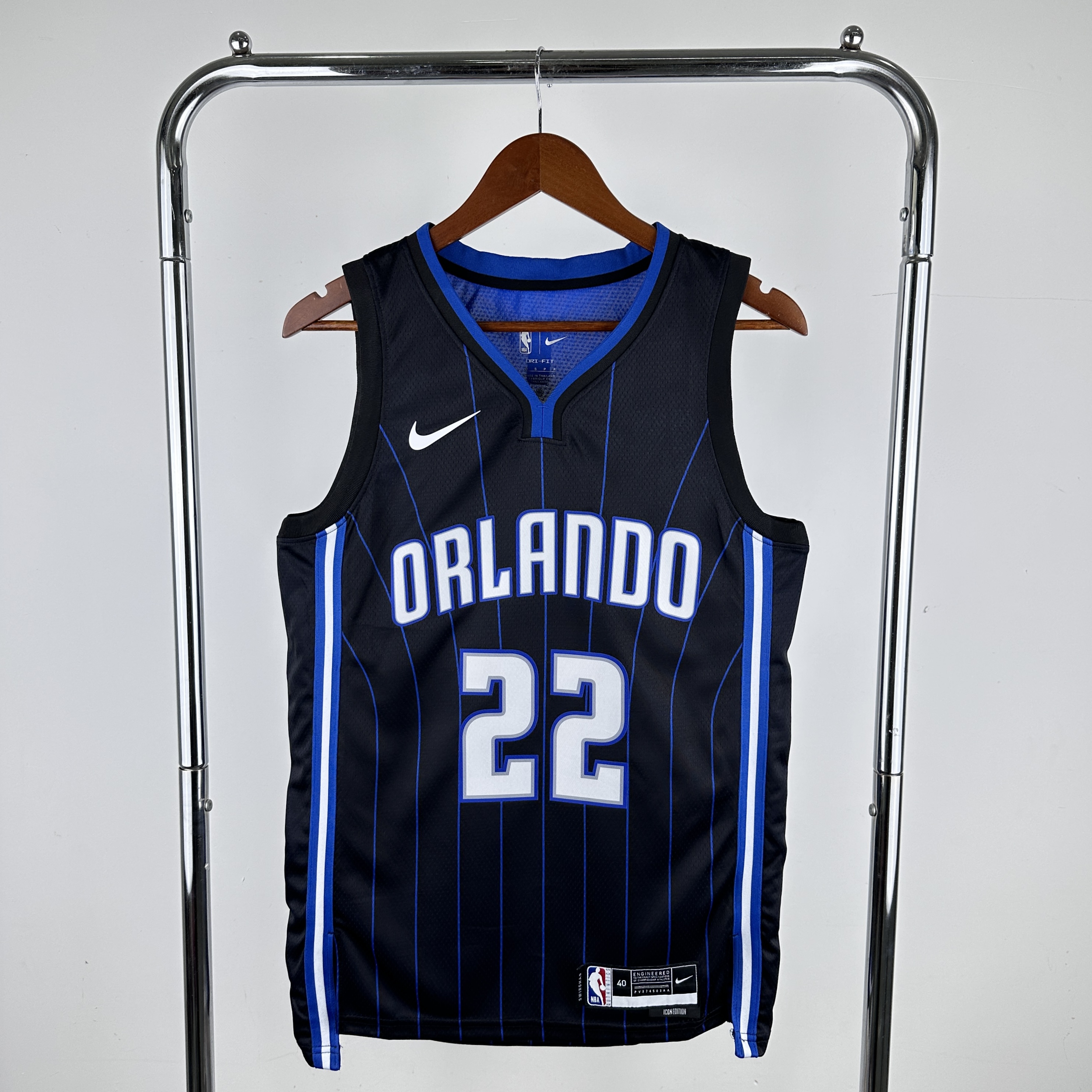 Men Orlando Magic #22 Wagner Black stripe Nike 2024 NBA Jersey